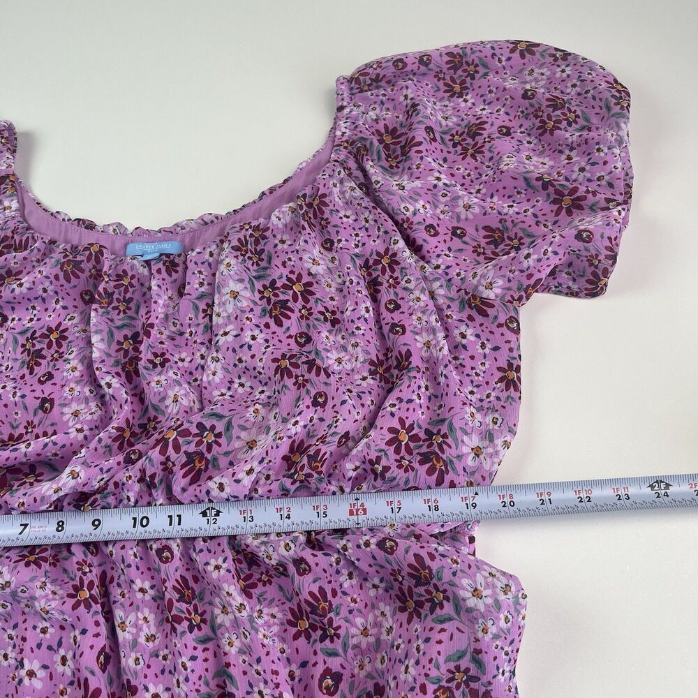Draper James Ditsy Floral Tiered Maxi Dress size 2X Cottagecore Peasant Prairie - Picture 7 of 13
